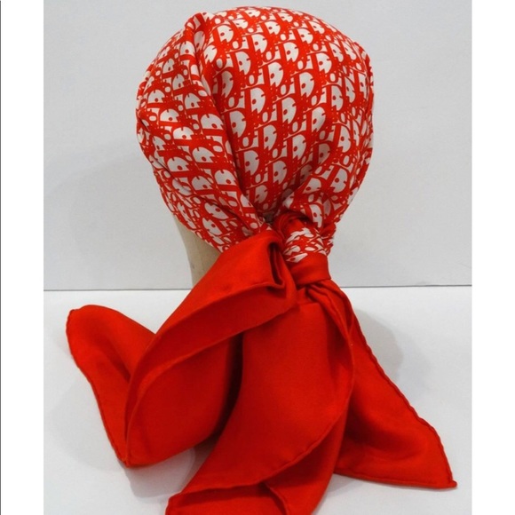 Dior Red Monogram Vintage Scarf - 1960’s - Picture 3 of 6